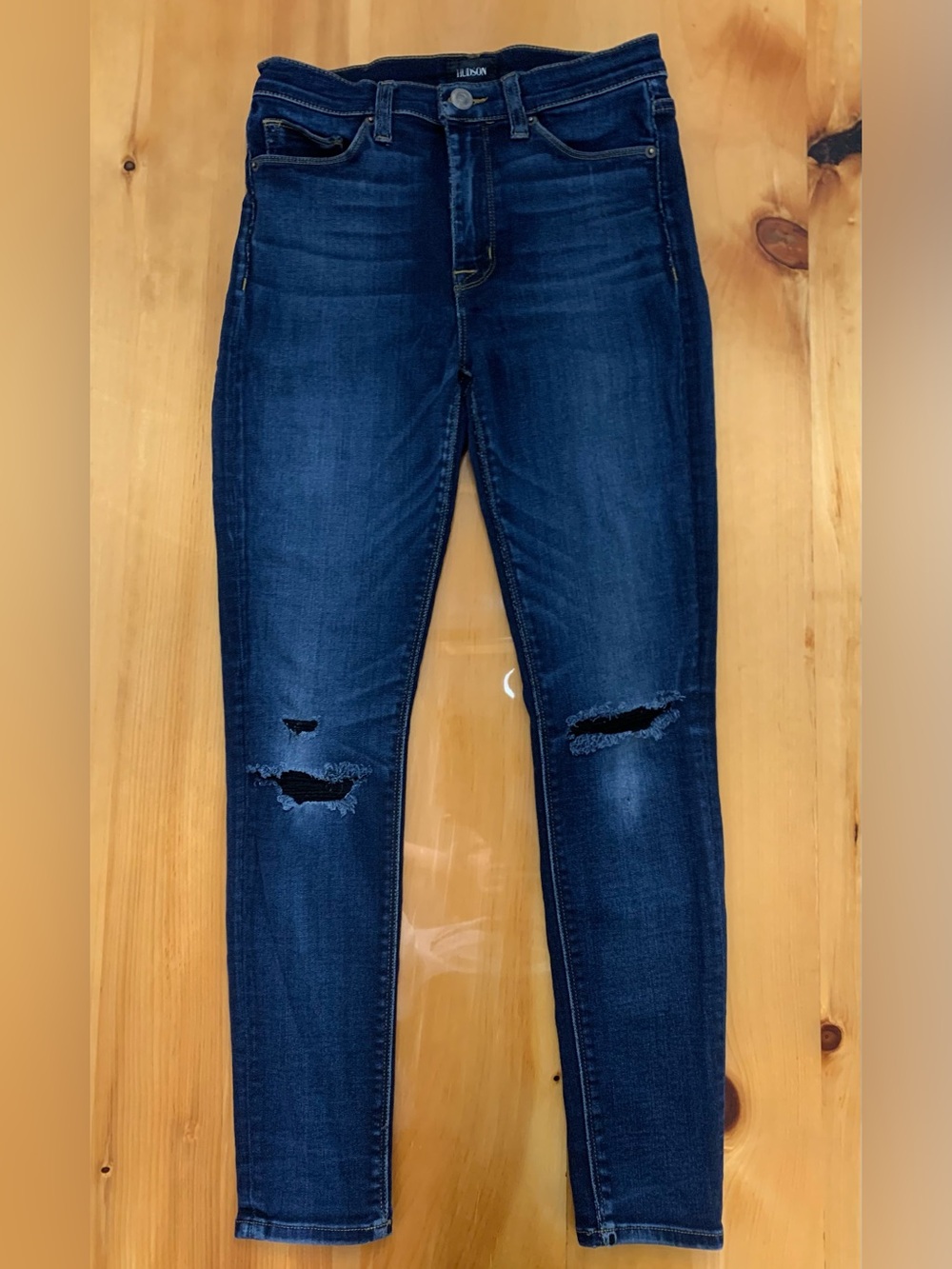 Hudson Jeans Dark Blue Distressed Skinny Jeans